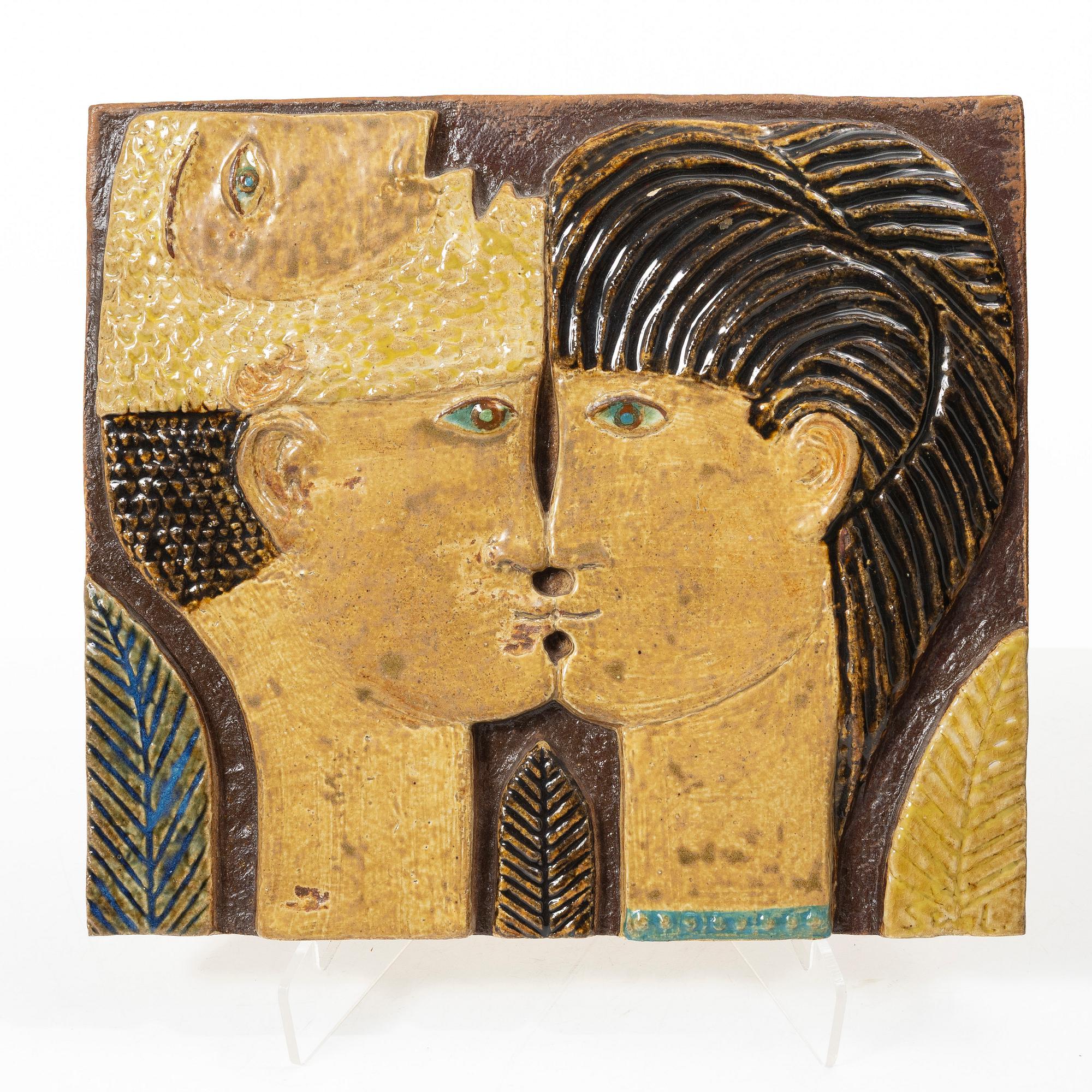 Stig Lindberg, A stoneware wall relief, Gustavsberg, 1952.