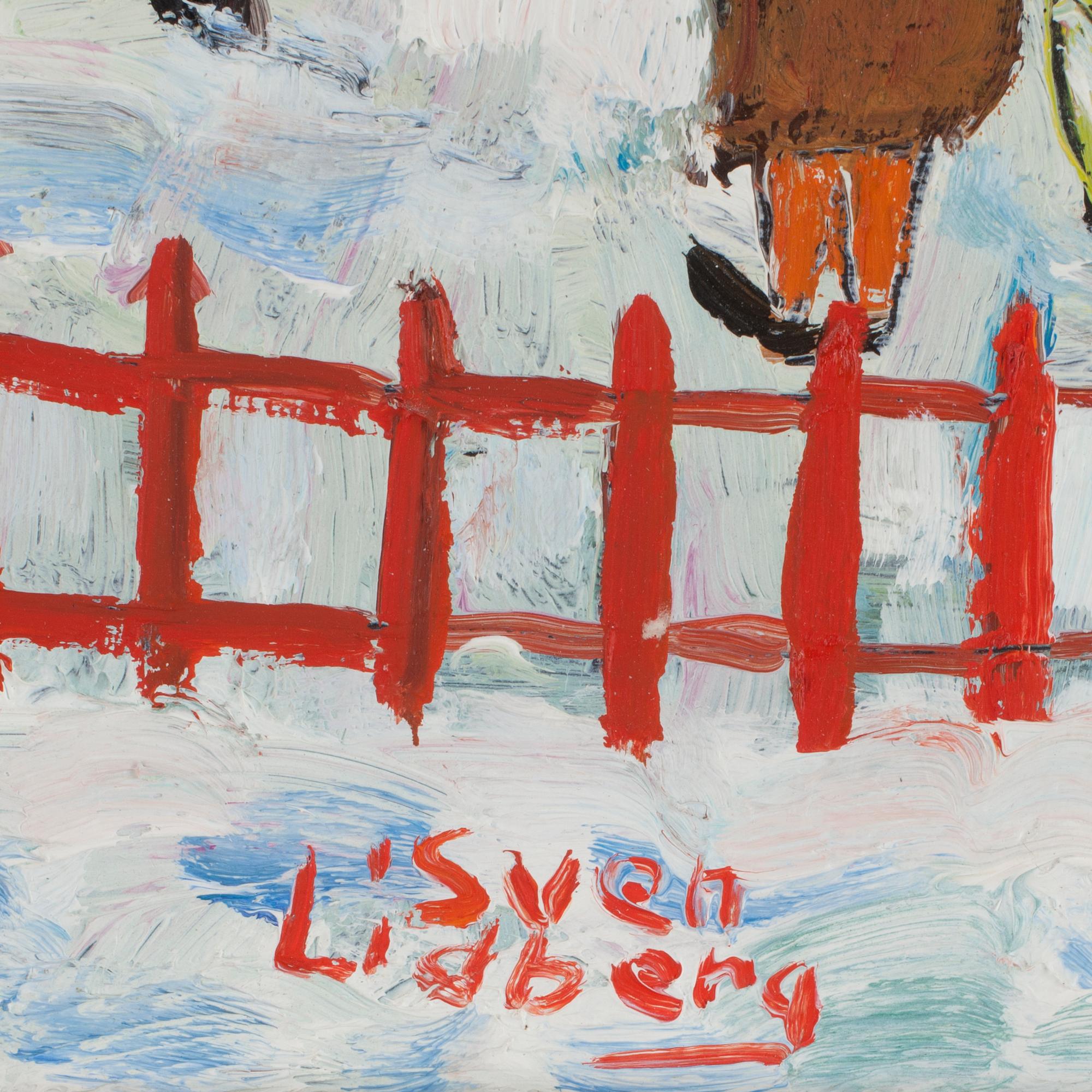SVEN LIDBERG, olja på pannå. Sign.