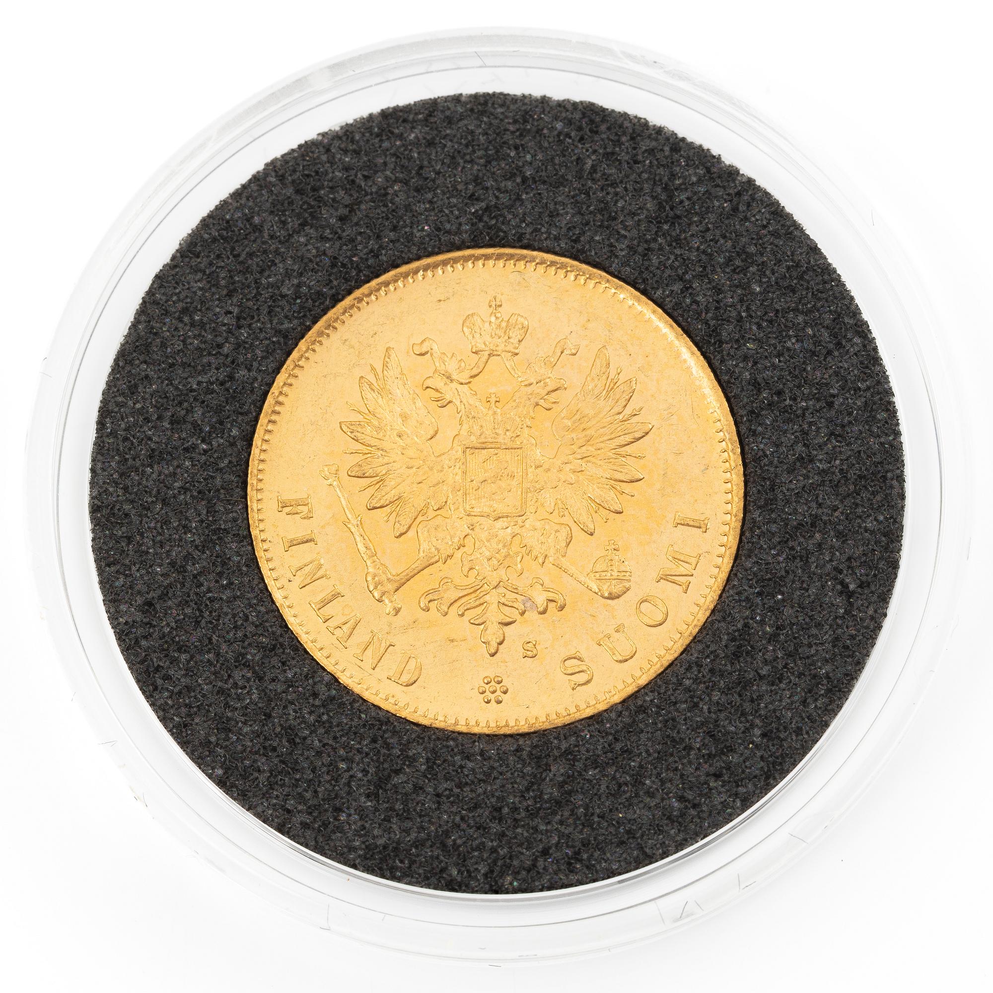 Gold coin, Grand Duchy of Finland, 10 Markka, 1913.