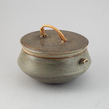 Carl-Harry Stålhane, skål med lock, stengods, Rörstrand, 1959.