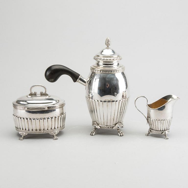 A SILVER COFFEE SET.