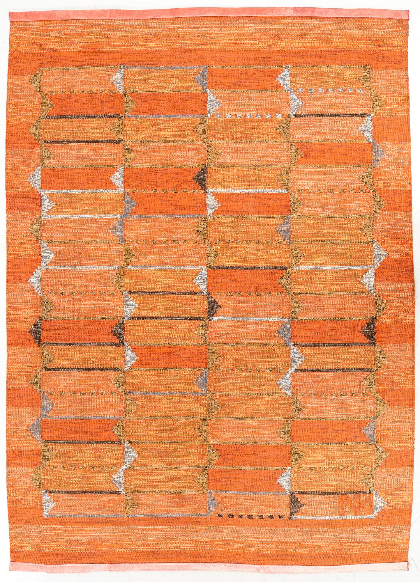 Rug, flat weave, 225 x 160 cm, 1960s/70s.