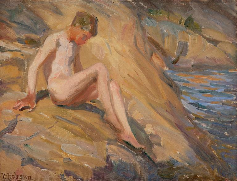 Vilhelm Holmgren, At the swimming cliffs, Bohuslän.