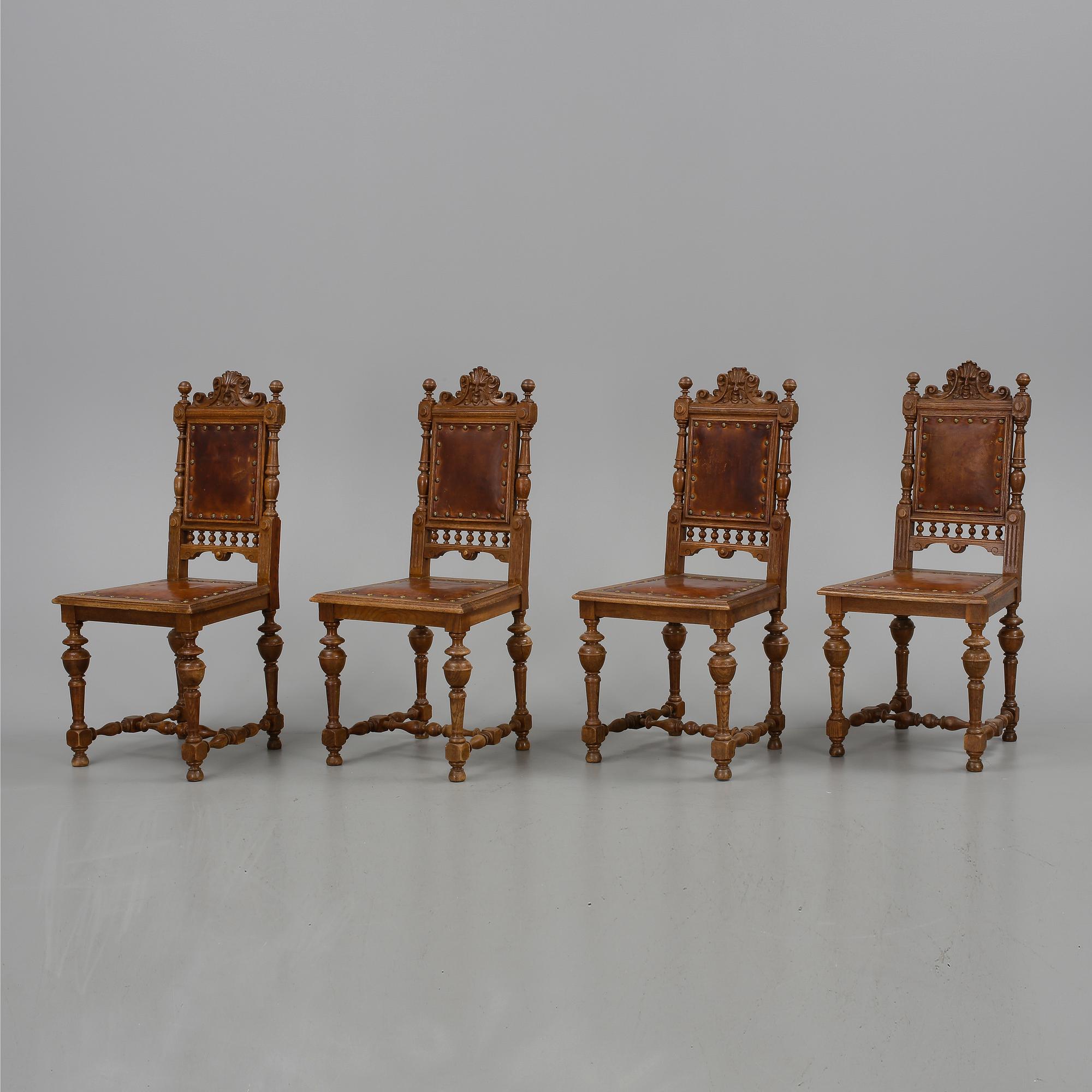 STOLAR, 4 st, barockstil, tidigt 1900.