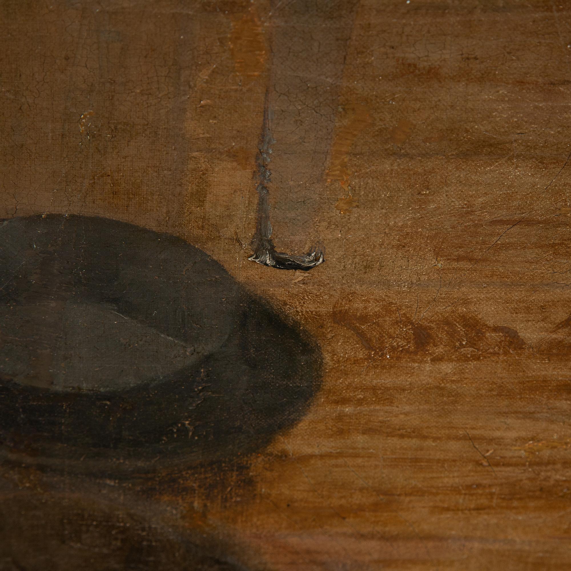 Unknown artist, 19/20th century, oil on relined canvas, unsigned.