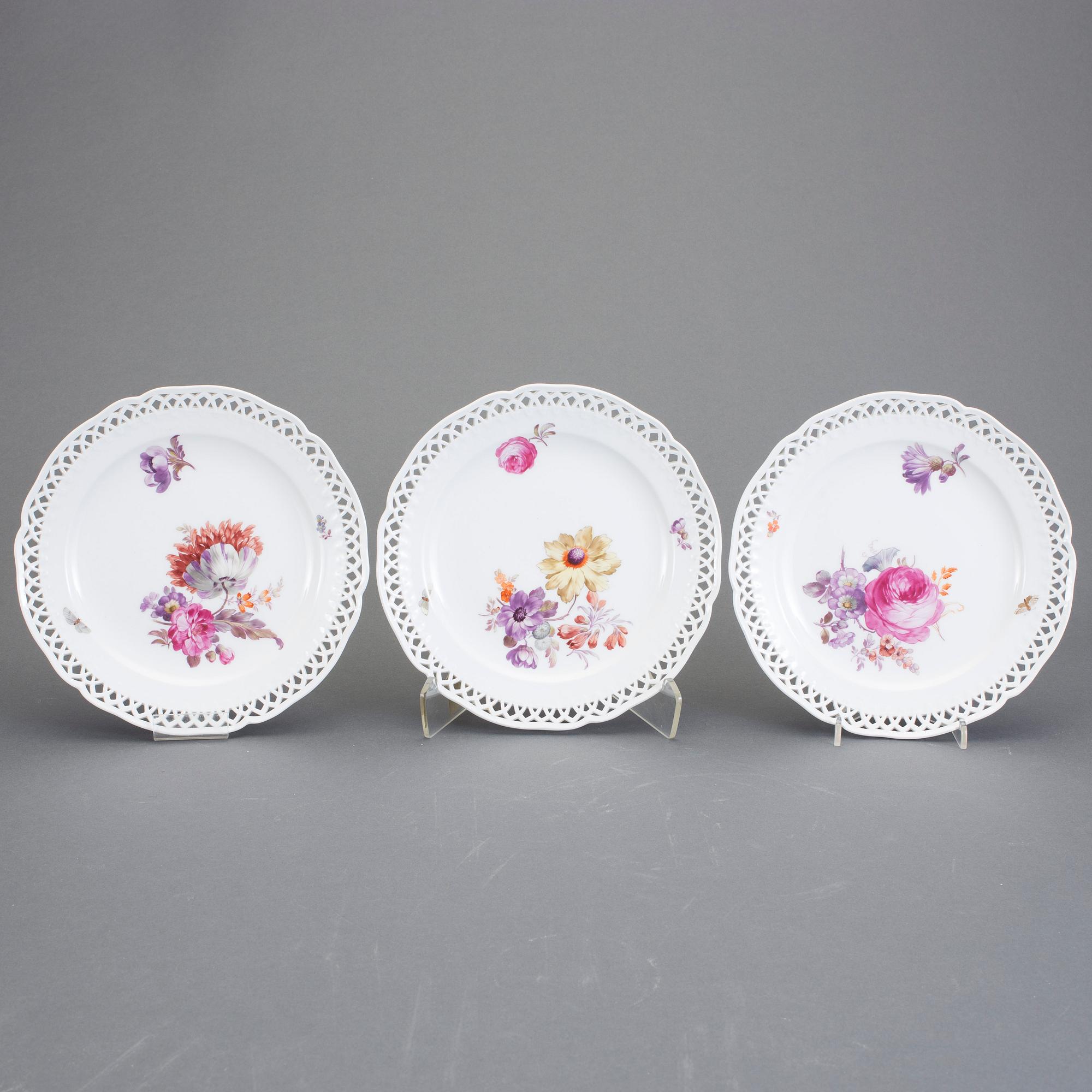 DESSERTTALLRIKAR, porslin, 5 st, KPM, 1900-talets början.