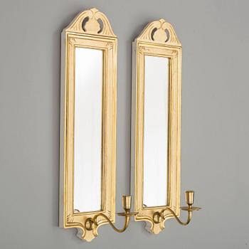 A pair of 'Regnaholm' mirror wall sconse from IKEA, 1990's.