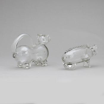 FYLLEHUND OCH GRIS, glas, 1900-tal.