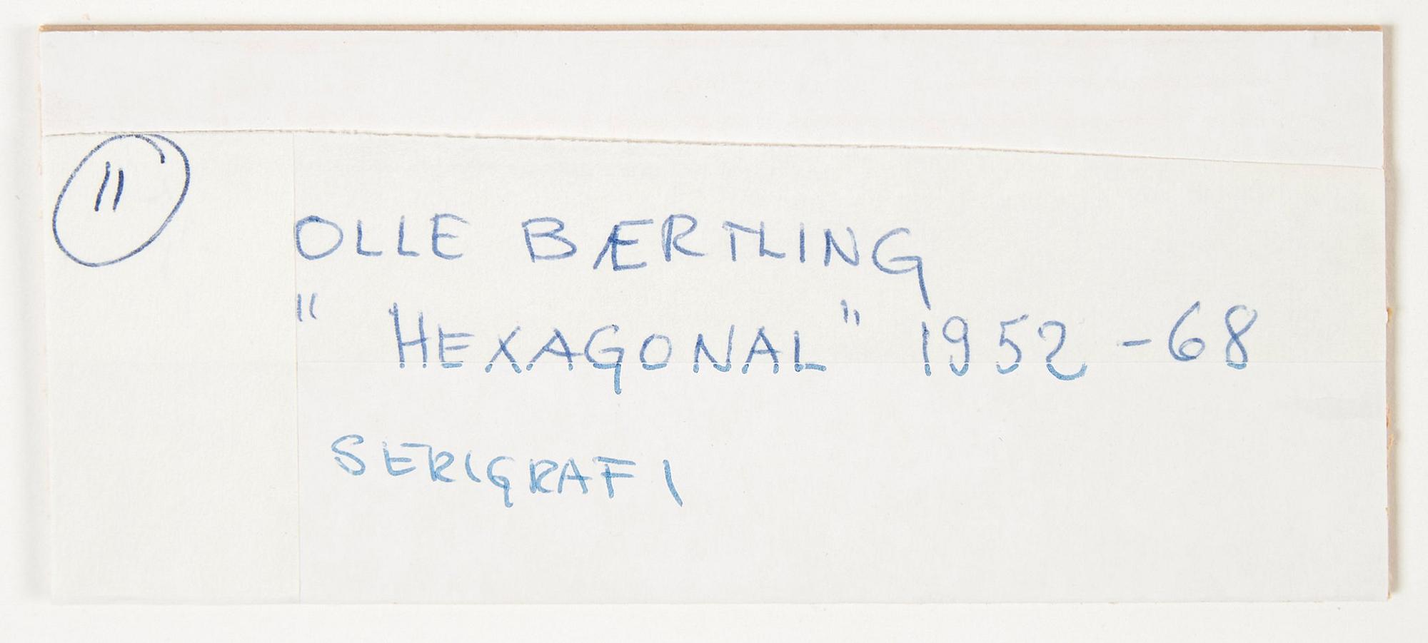Olle Bærtling, "Hexagonal".  Ur sviten: "The Angles of Open Form Infinite Space from Cinètisme to Open Form 1949 - 1968".