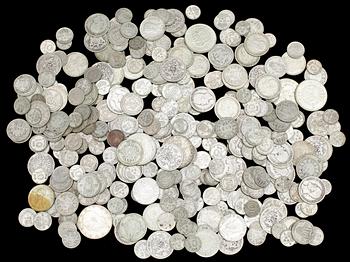 PARTI SILVERMYNT, Sverige, 1870-tal till 1967. Tot ca 1200 gram.