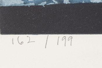 Lars Lerin, "Mellan husen-bilder från Lofoten", bibliophile edition with a colour lithograph "Tre Måsar".