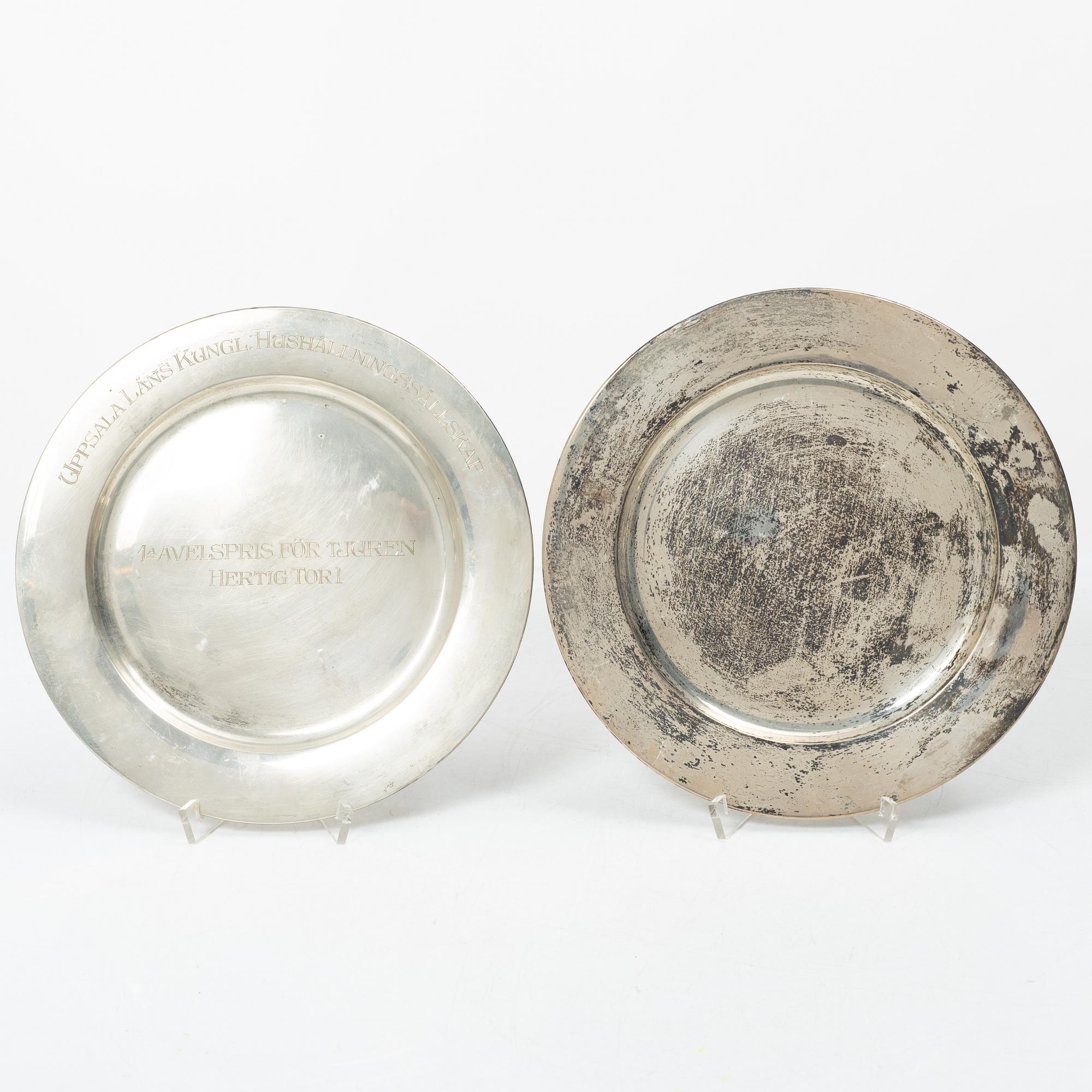 Ten Swedish silver dishes, including mark of KG Markström, Uppsala 1916.