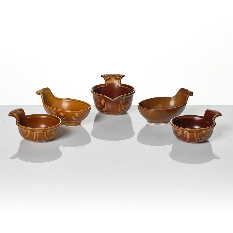 Wilhelm Kåge, servisdelar, 14 st, "Eldorado", Gustavsberg, 1936-1962.