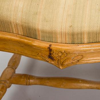 Six late 18th century gustavian chairs, so called medallion model.