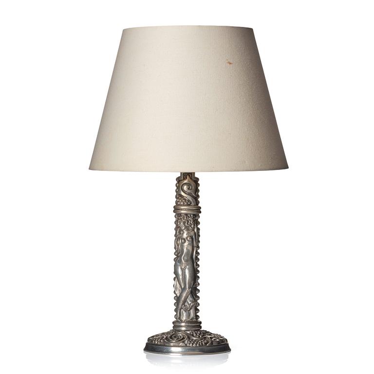 Anna Petrus, a rare pewter table lamp, Firma Svenskt Tenn, Stockholm 1927.