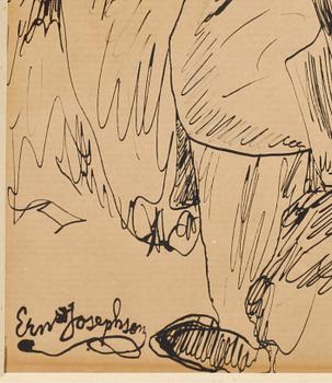 ERNST JOSEPHSON, tuschteckning, signerad.