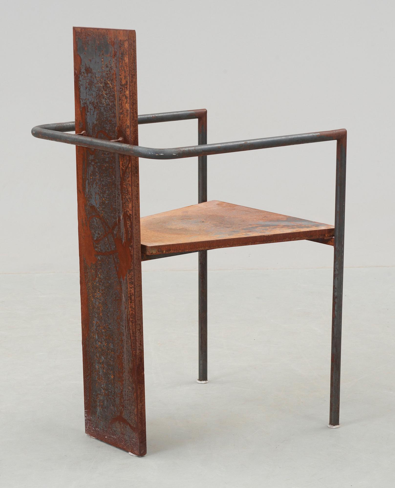 A Jonas Bohlin 'Iron Concrete' chair, Källemo AB, Värnamo 1987.