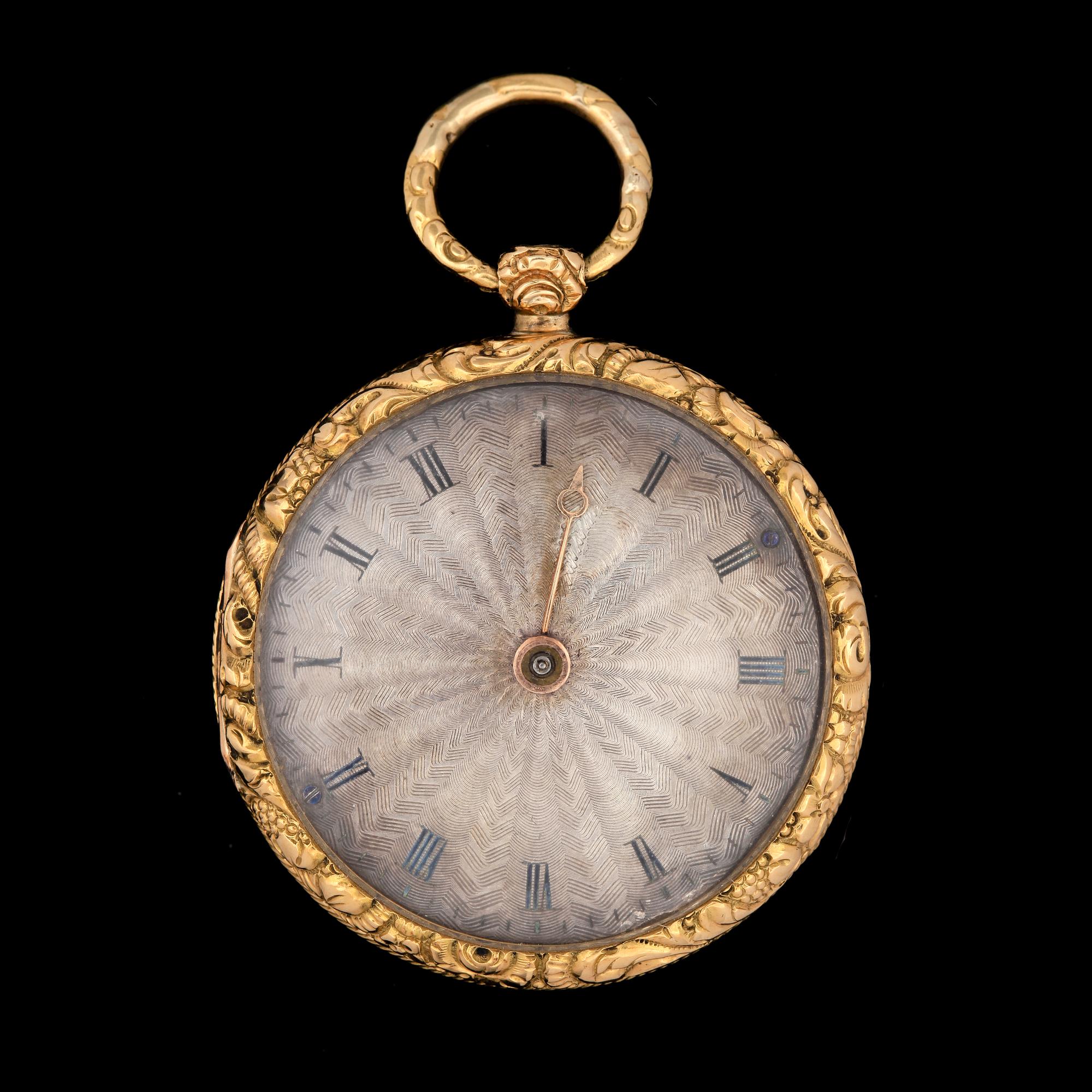 FICKUR, 2st, 18k guld, 1800-tal. Vikt (exkl urverk) 22,1g.