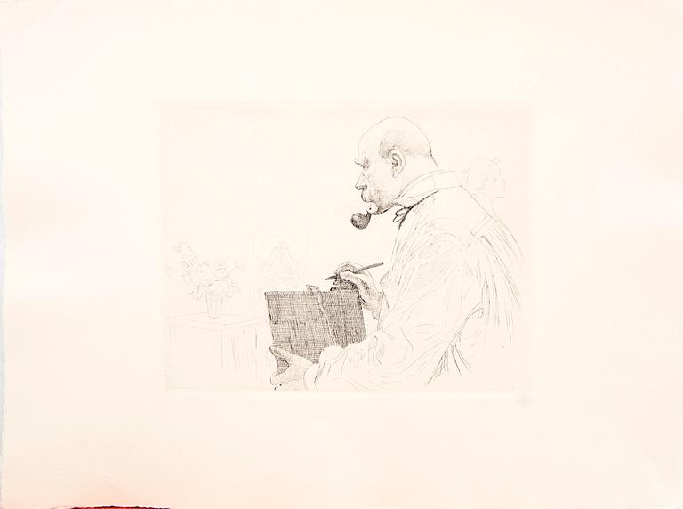Carl Larsson, after, six etchings, printed in 1983, from the original plates,