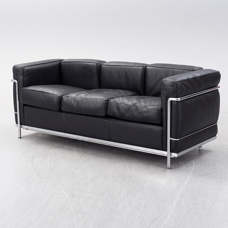 LE CORBUSIER, PIERRE JEANNERET & CHARLOTTE PERRIAND, an 'LC2' sofa from Cassina, Italy.
