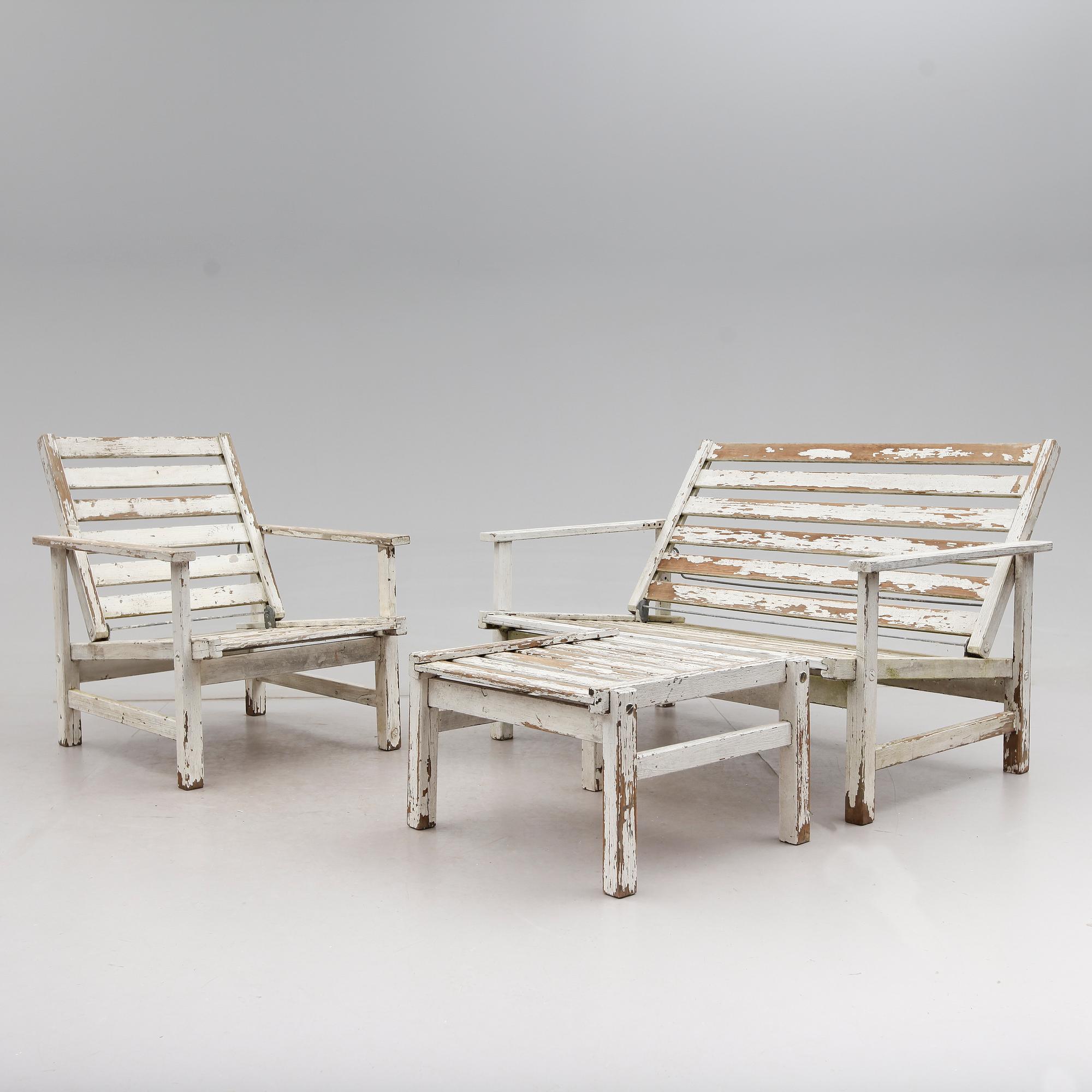 TRÄDGÅRDSMÖBLER, 3 delar, Elsa Stackelberg, Fri Form, 1900-talets andra hälft.