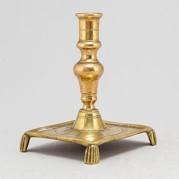 A late 17th century Baroque bronze candlestick.