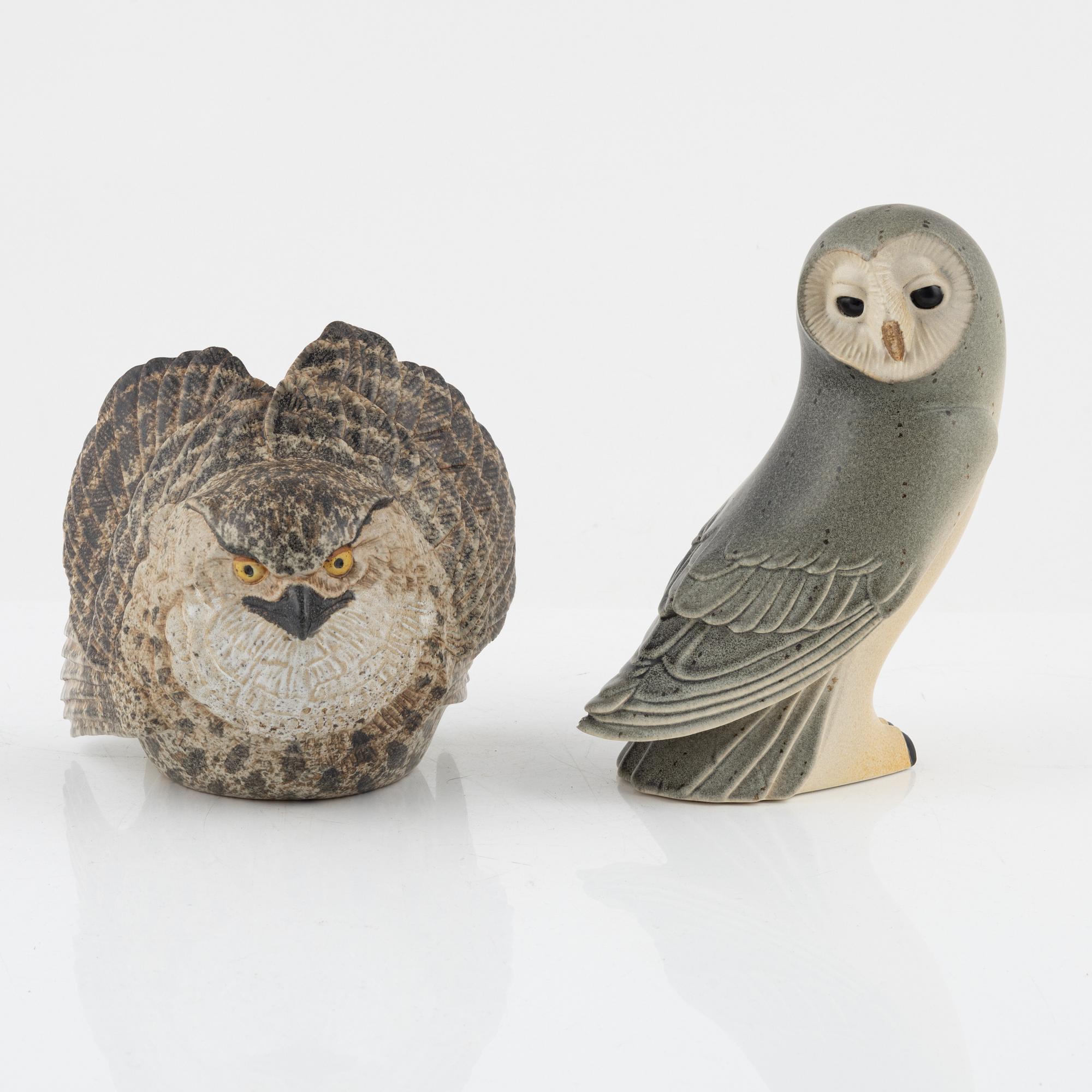 Paul Hoff, figuriner, 5 st, Berguv, Fjällräv, Fjällgås, Tornuggla och Grönfläckig padda, WWF.