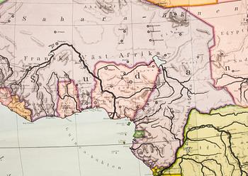 KARTA, "Afrika" politiskt karta, Norstedt & söner.