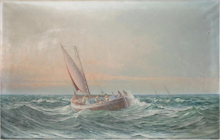 JOHAN OSSIAN-ANDERSSON, olja på duk, sign Th Sandström.