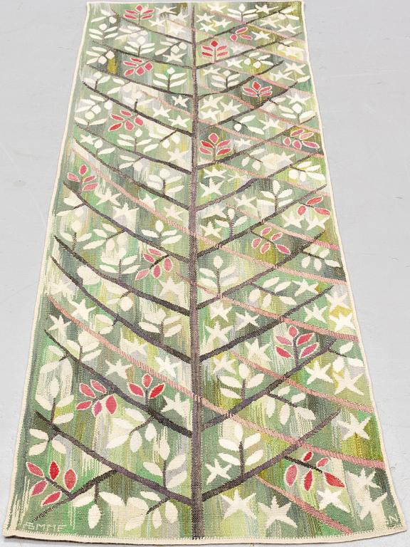 Barbro Nilsson, a textile, "Grön kvist", tapestry weave, ca 210-212 x 59-60,5 cm, signed AB MMF BN.