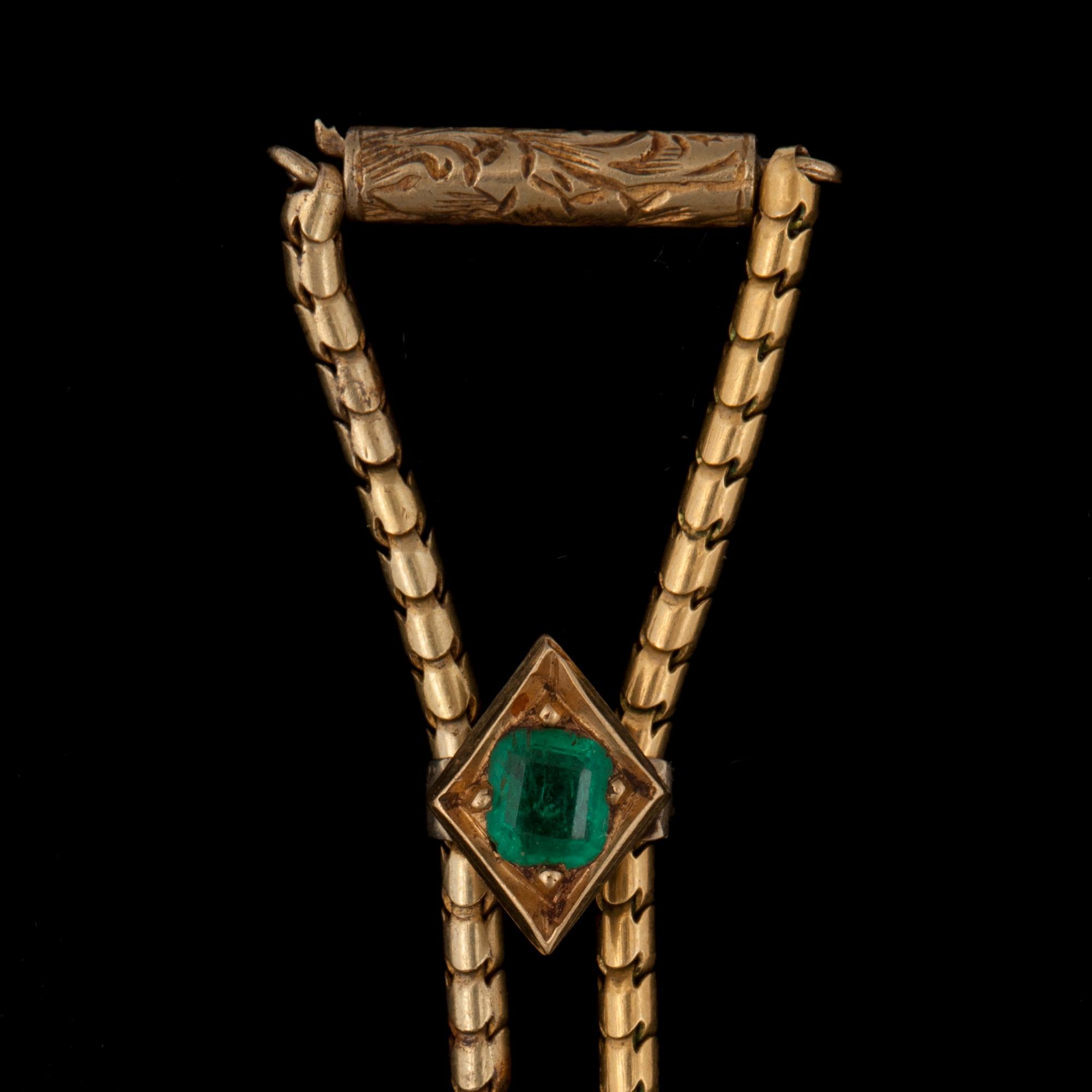 COLLIER med smaragder samt gammal- och rosenslipade diamanter.