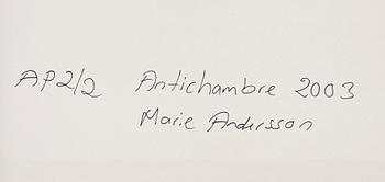 MARIE ANDERSSON, Lambdaprint. Signerad Marie Andersson och numrerad AP 2/2 a tergo. Utförd 2003.