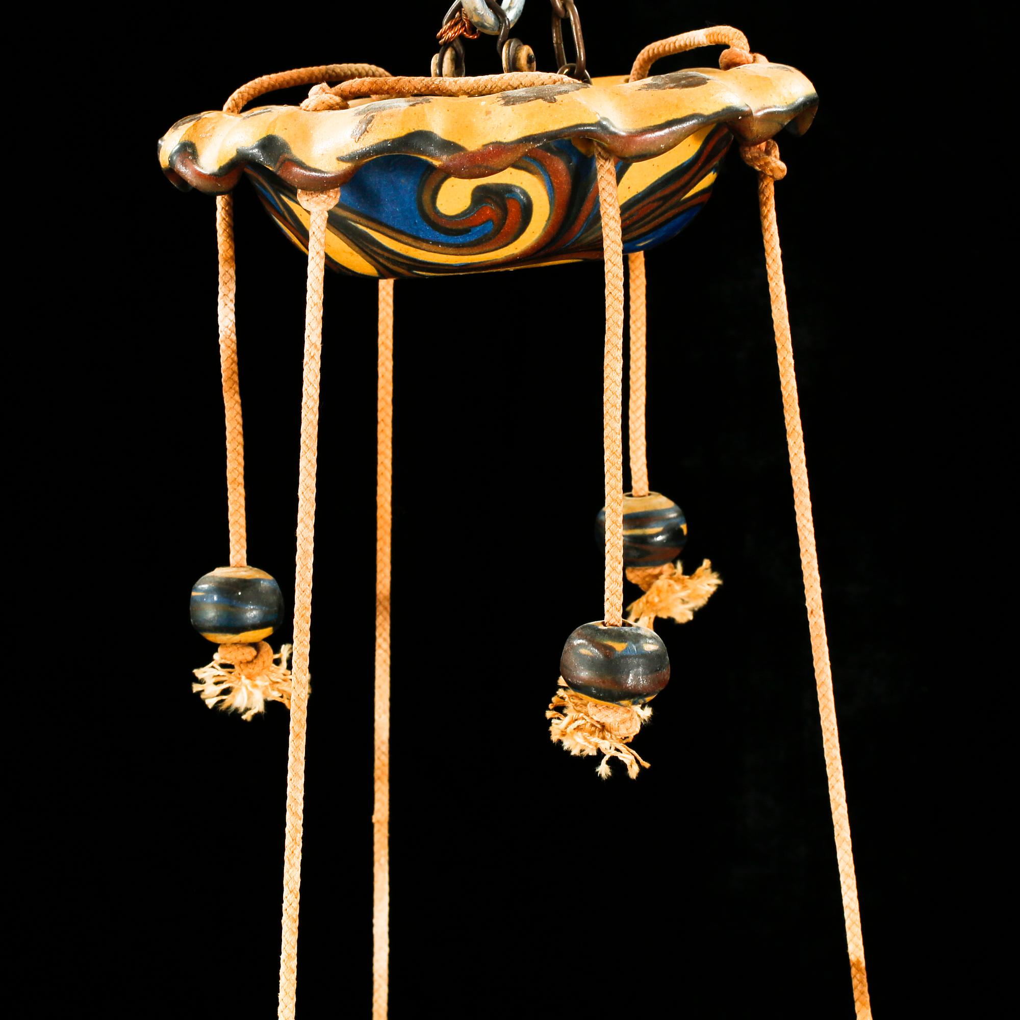 HERMANN AUGUST KÄHLER, växtampel, keramik, Danmark, 1900-talets första hälft, höjd 95 cm.