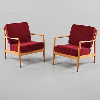 FÅTÖLJER, ett par, Folke Ohlsson, Dux, 1950-tal.