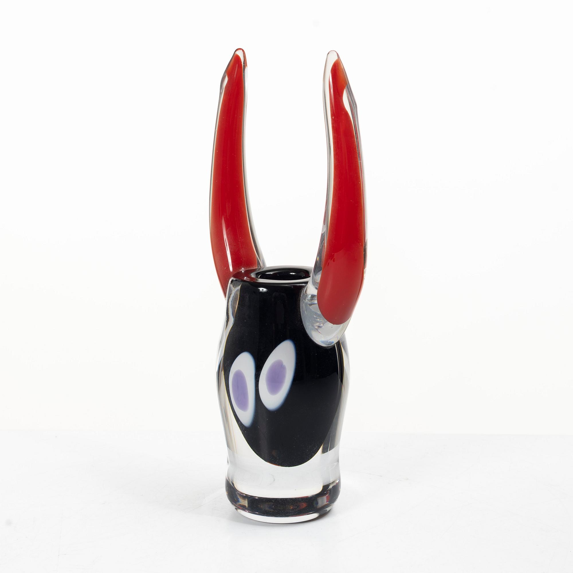 Erik Höglund, skulptur/vas, glas, Studioglas Strömbergshyttan 1996, ed 60/250.