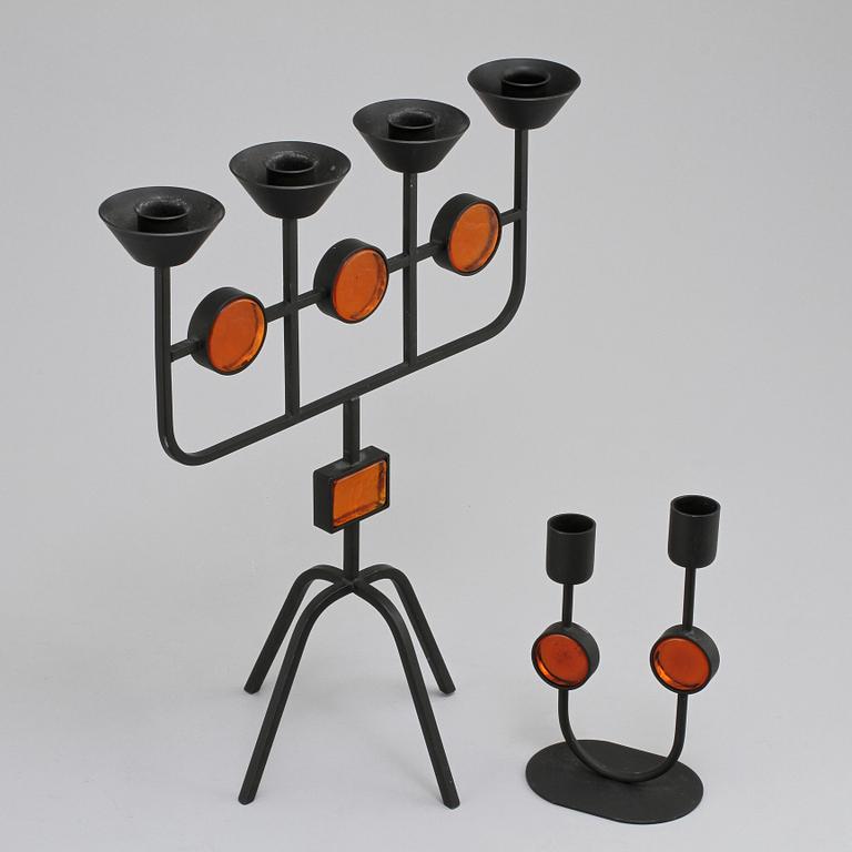 KANDELABRAR, 2 st, Gunnar Ander, Ystad Metall, 1900-talets andra hälft.