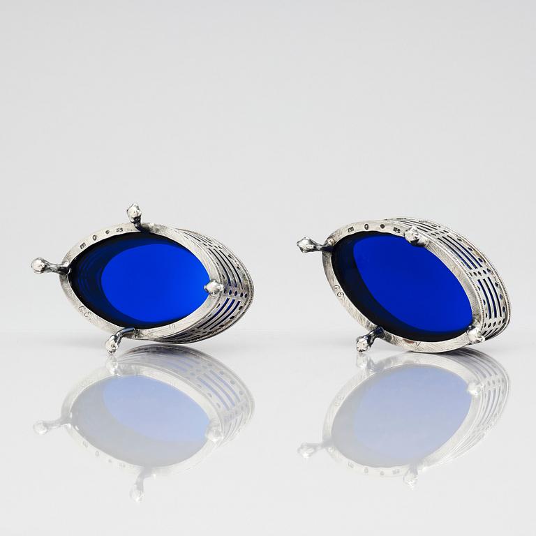 Petter Eneroth, a pair of salt cellars, Stockholm, 1795.
