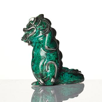 Wilhelm Kåge, an "Argenta" stoneware sculpture of a dragon puppy, Gustavsberg, 1940s.