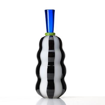 Gunnel Sahlin, a unique glass vase in two parts, Kosta Boda, Sweden, 1990s.