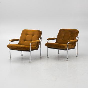 Bo Eigert, a pair of "Stålbo"  armchairs, Firma B. Eigert AB, Hova, Sweden, 1970's.