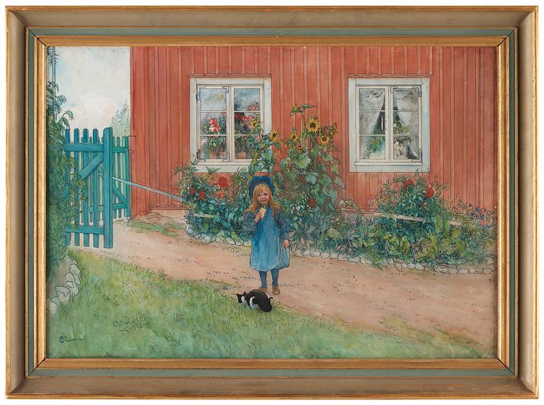 Carl Larsson, ”Brita, en katt och en smörgås” (Brita, cat and sandwich).