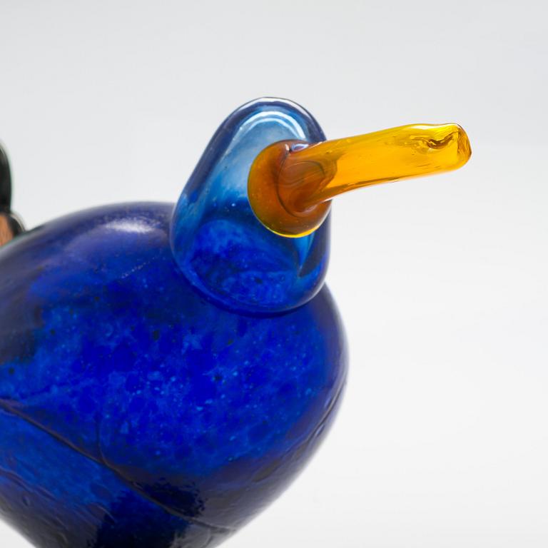 Oiva Toikka, Glass bird, "Kiikkuri" signed Oiva Toikka Nuutajärvi Notsjö.