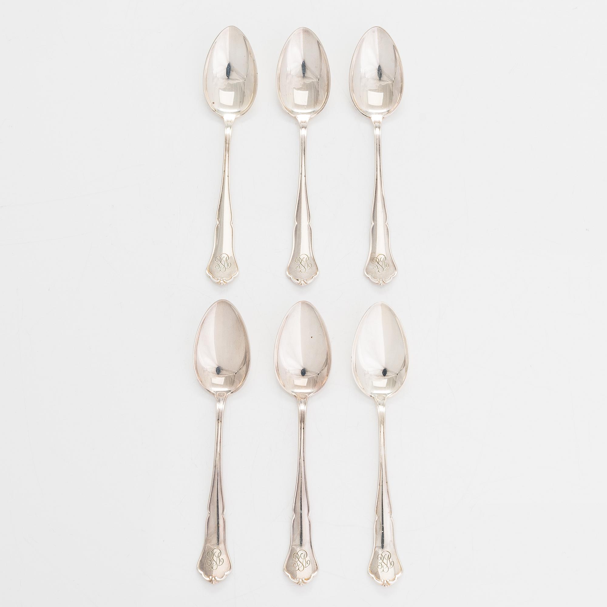 A 74-piece silver cutlery set, 'Chippendale', Kultakeskus, Hämeenlinna 1940-72.
