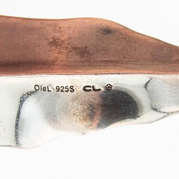 Ole Lynggaard, chain, oxidised silver, with pendants in silver and coral with 18k gold.