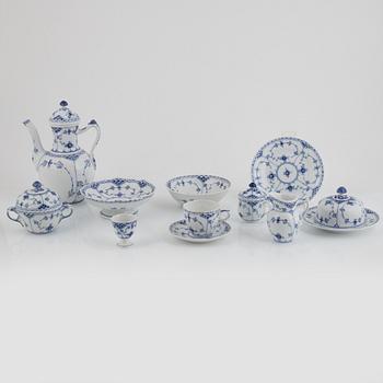 Royal Copenhagen, coffee service, 72 pieces, porcelain, "Musselmalet", Denmark.