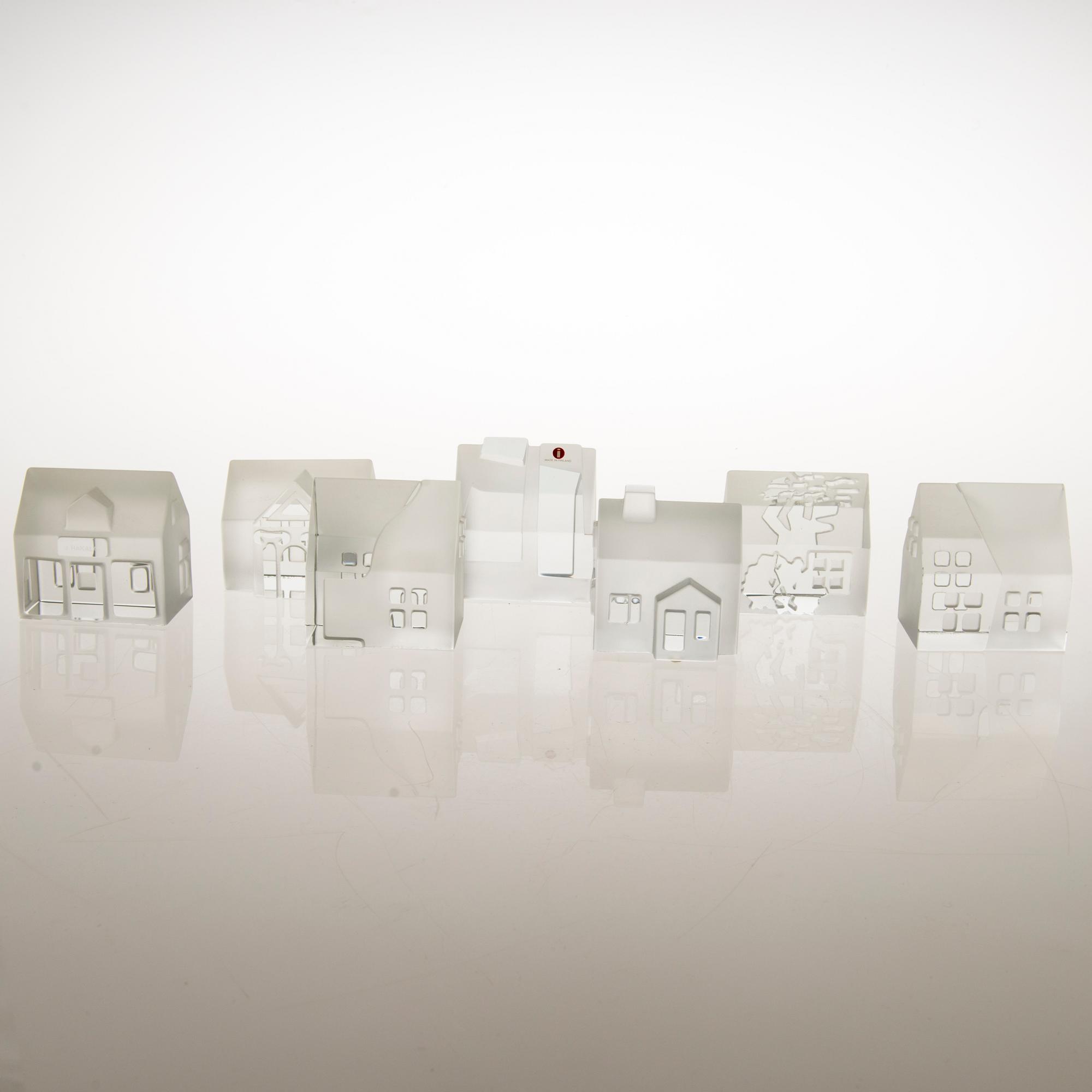 JORMA VENNOLA, GLASS SCULPTURES, 7 pcs, 