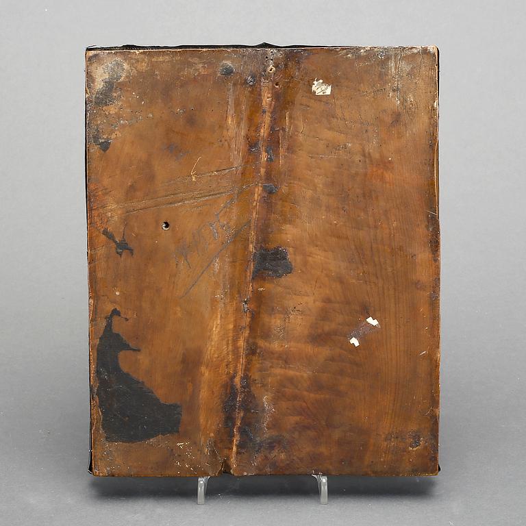 IKON, med förgylld silverizza av Yevrav Borovshikov, Sankt Petersburg 1775.