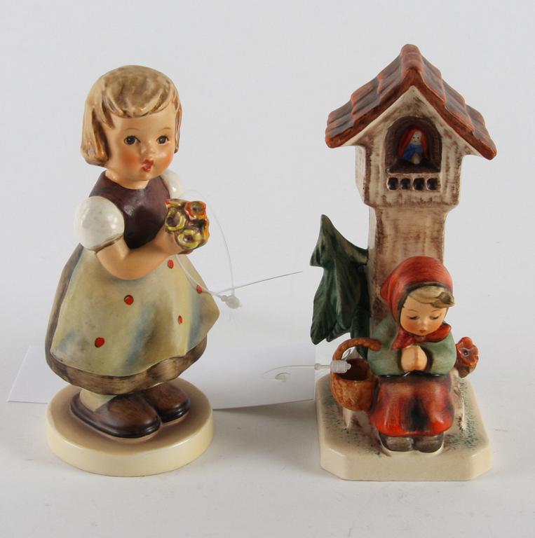 FIGURINER, 2 st, porslin, Hummel.