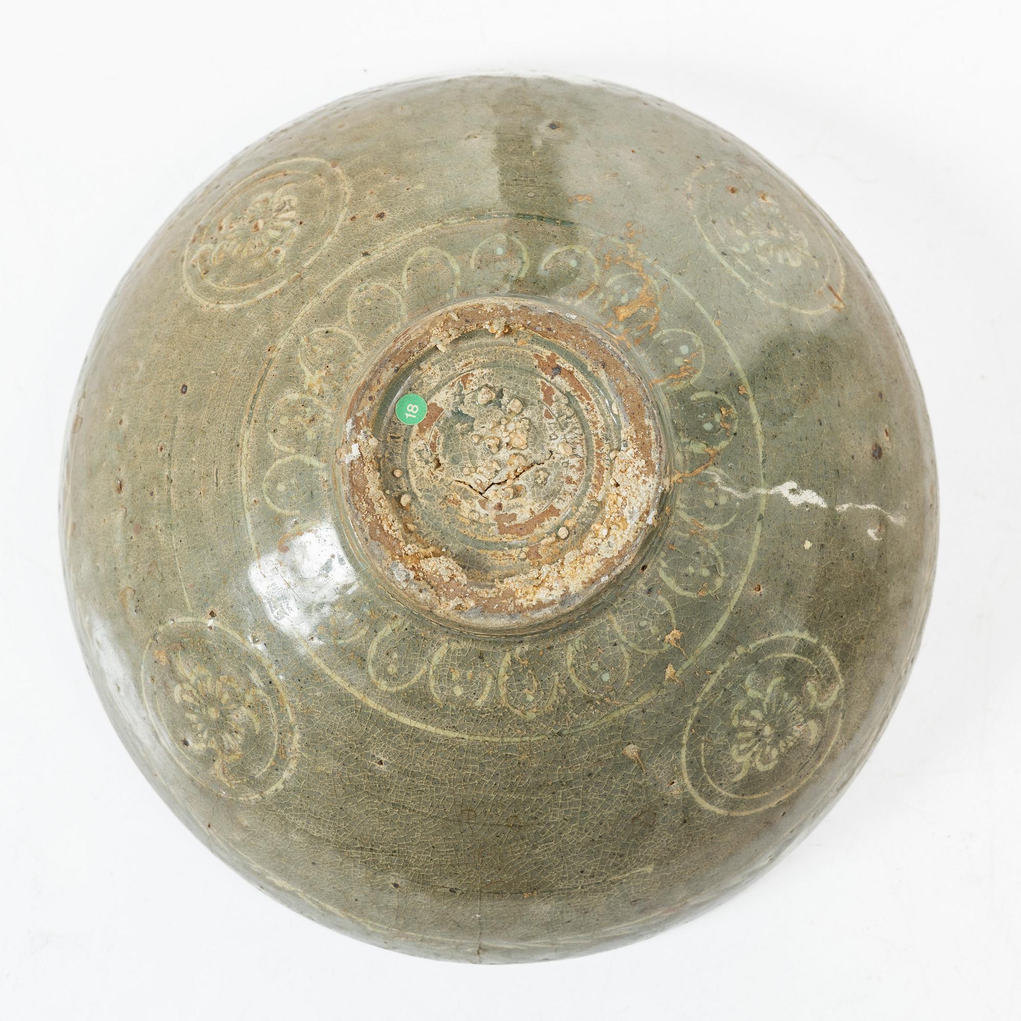 Skålar, två stycken, glaserat stengods, Korea, Joseon (1392–1897).