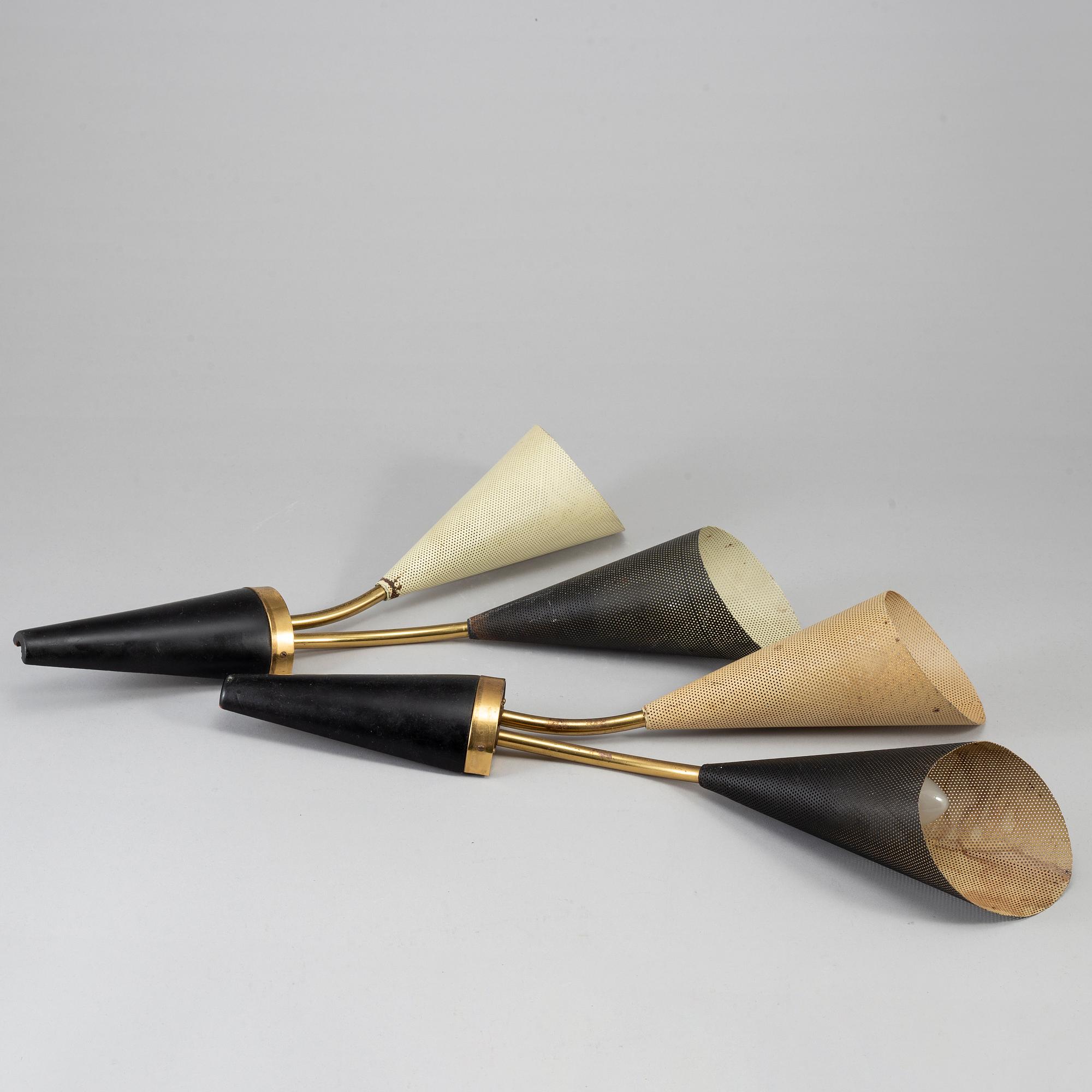 A pair of mid 20th century wall lights.